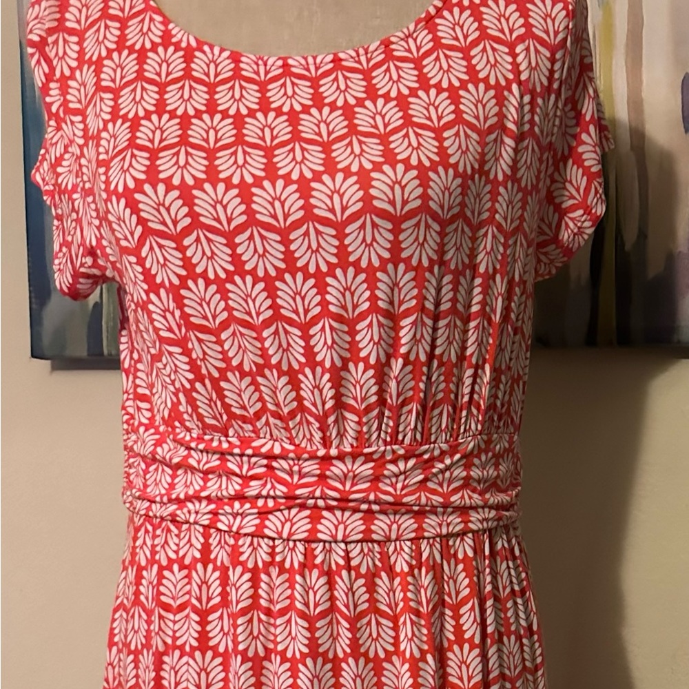 Croft & Barrow M dress with red & white pattern